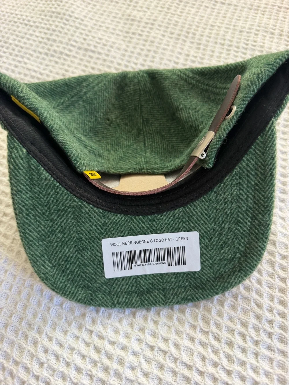 NWT Green 'G' GOLF WANG Wool Herringbone Cap